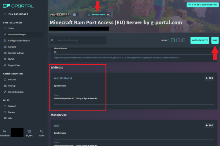 Whitelist für einen Minecraft Server einrichten GPORTAL Wiki
