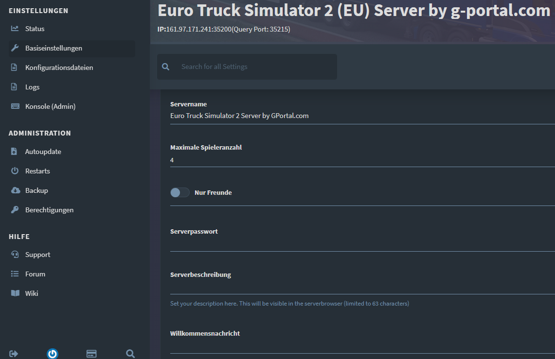 Wie ändere ich Namen und Beschreibung meines ETS 2 / ATS Servers ...