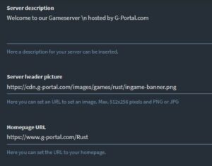 How do I change the server description, header and URL of my RUST ...