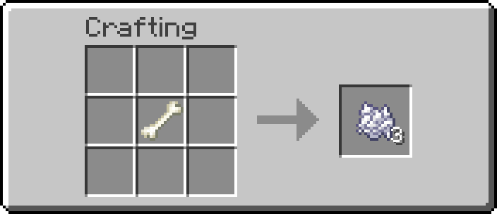Minecraft Bone to Bone Meal Crafting Recipe